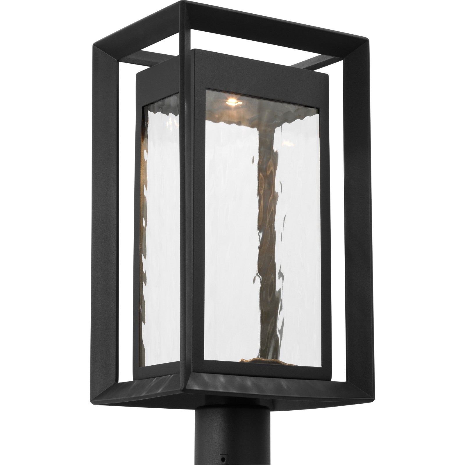 Urbandale Large LED Post Lantern in Textured Black Bulbs IIncluded - Visual Comfort Outdoor Lighting