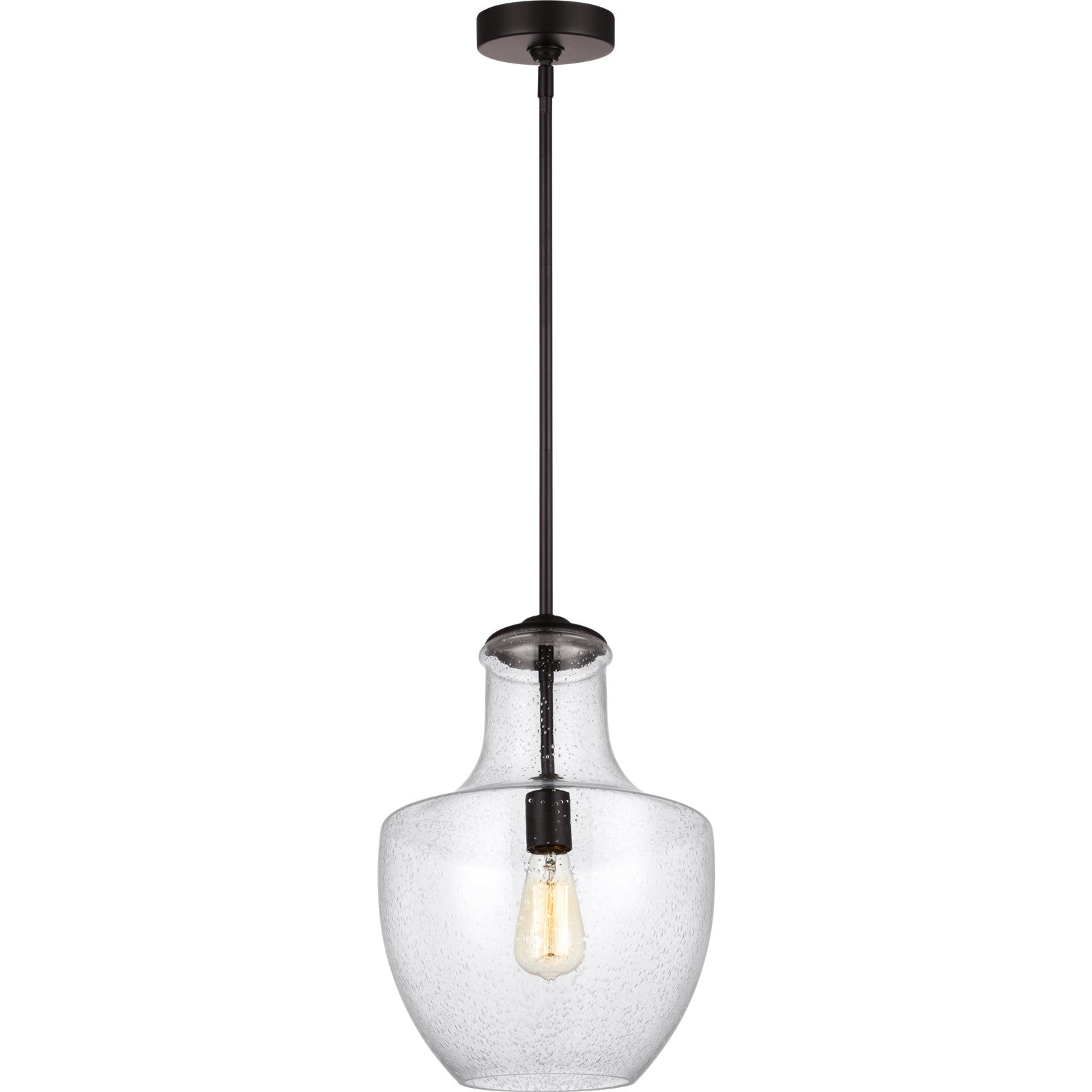 Baylor One Light Pendant in Satin Nickel - Visual Comfort Ceiling Lights