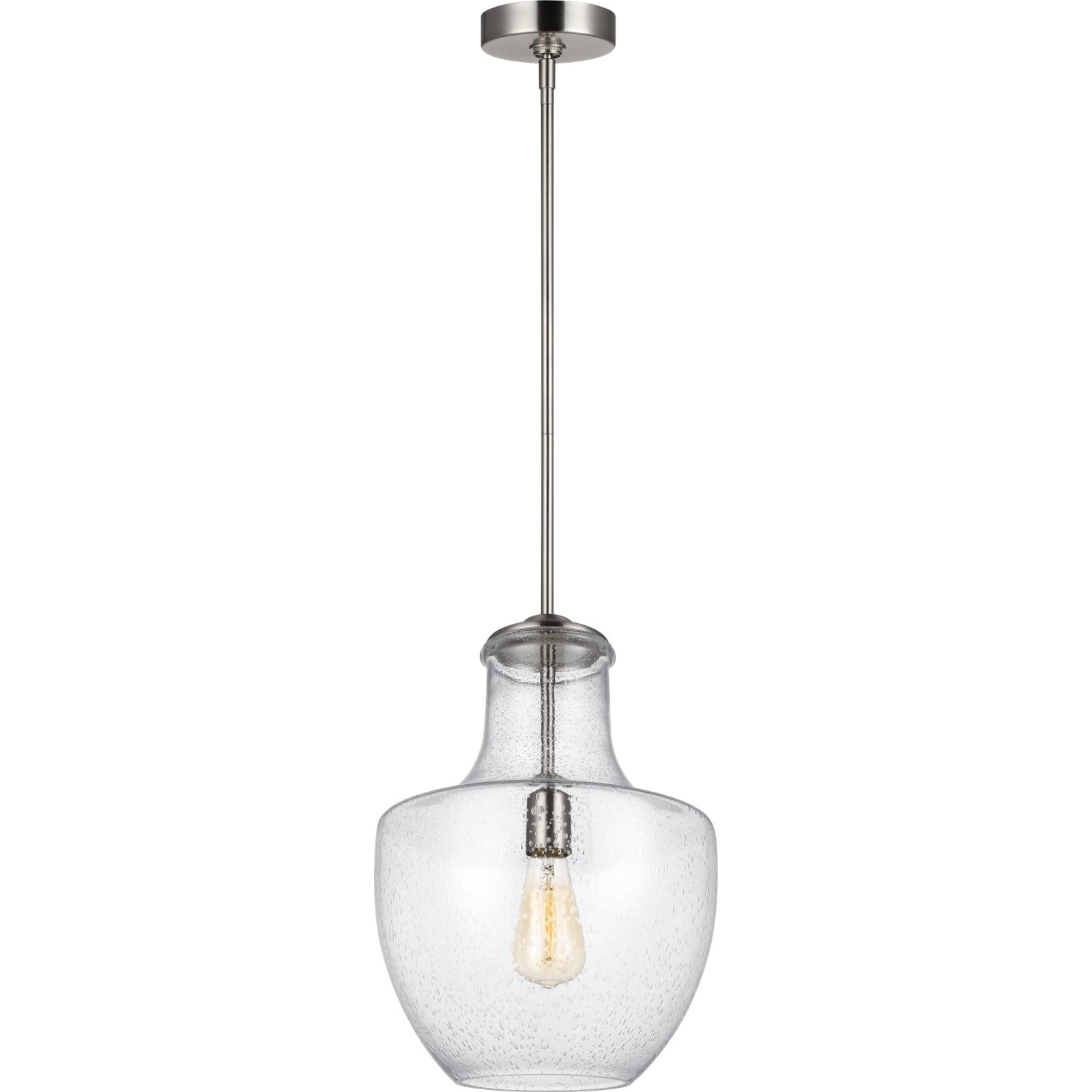 Baylor One Light Pendant in Satin Nickel - Visual Comfort Ceiling Lights