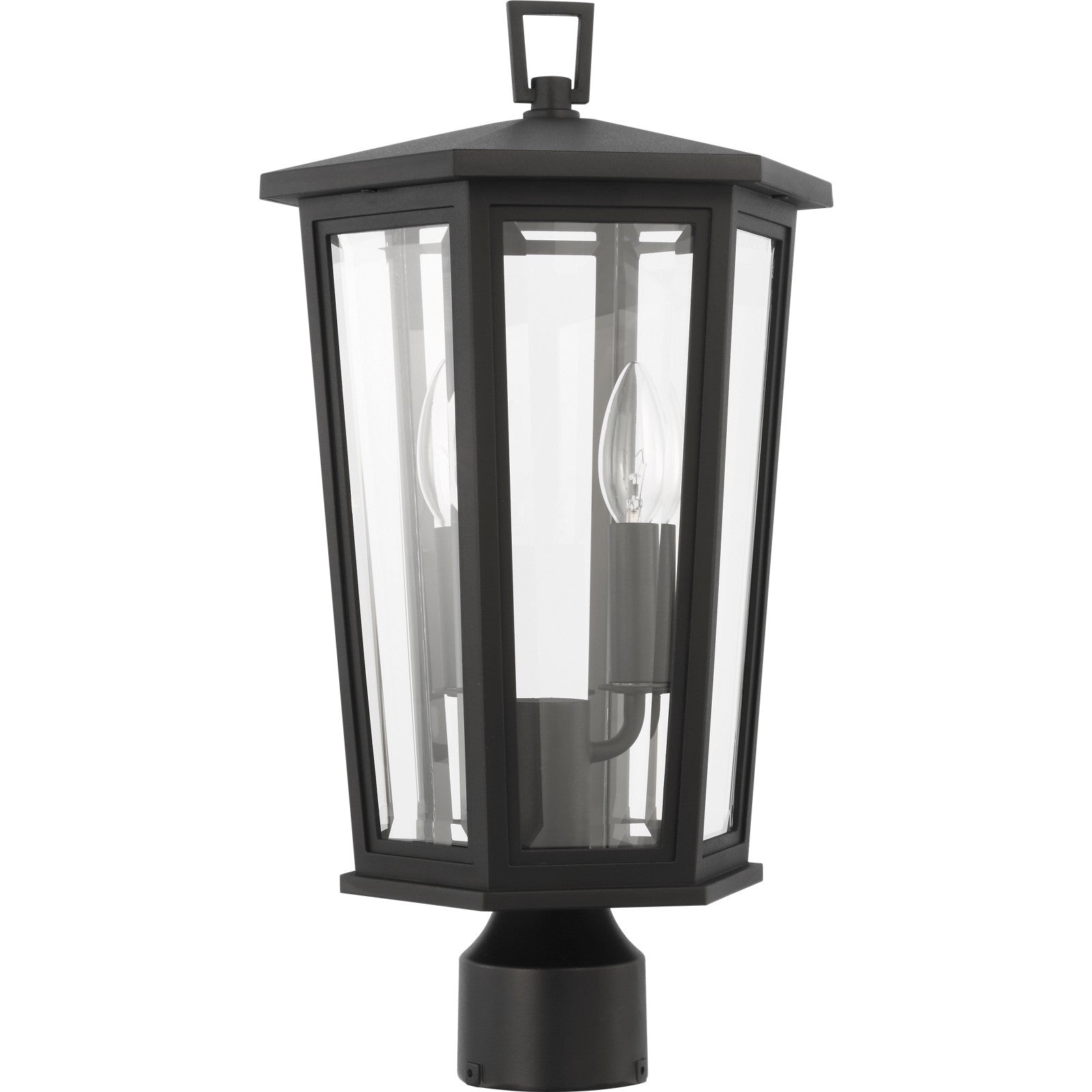 Witley Medium Post Lantern Textured Black - Visual Comfort Outdoor Lighting