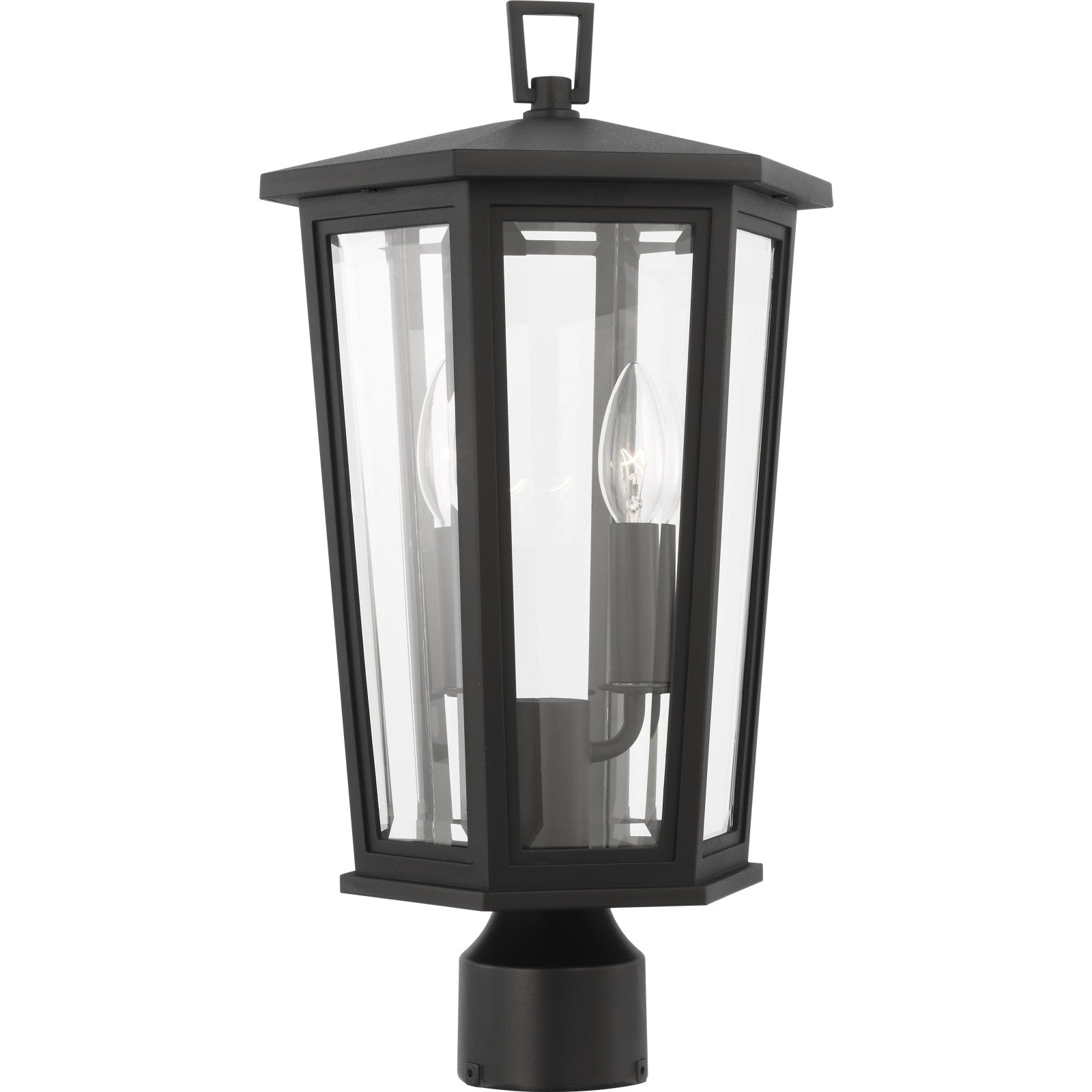 Witley Medium Post Lantern Textured Black - Visual Comfort Outdoor Lighting