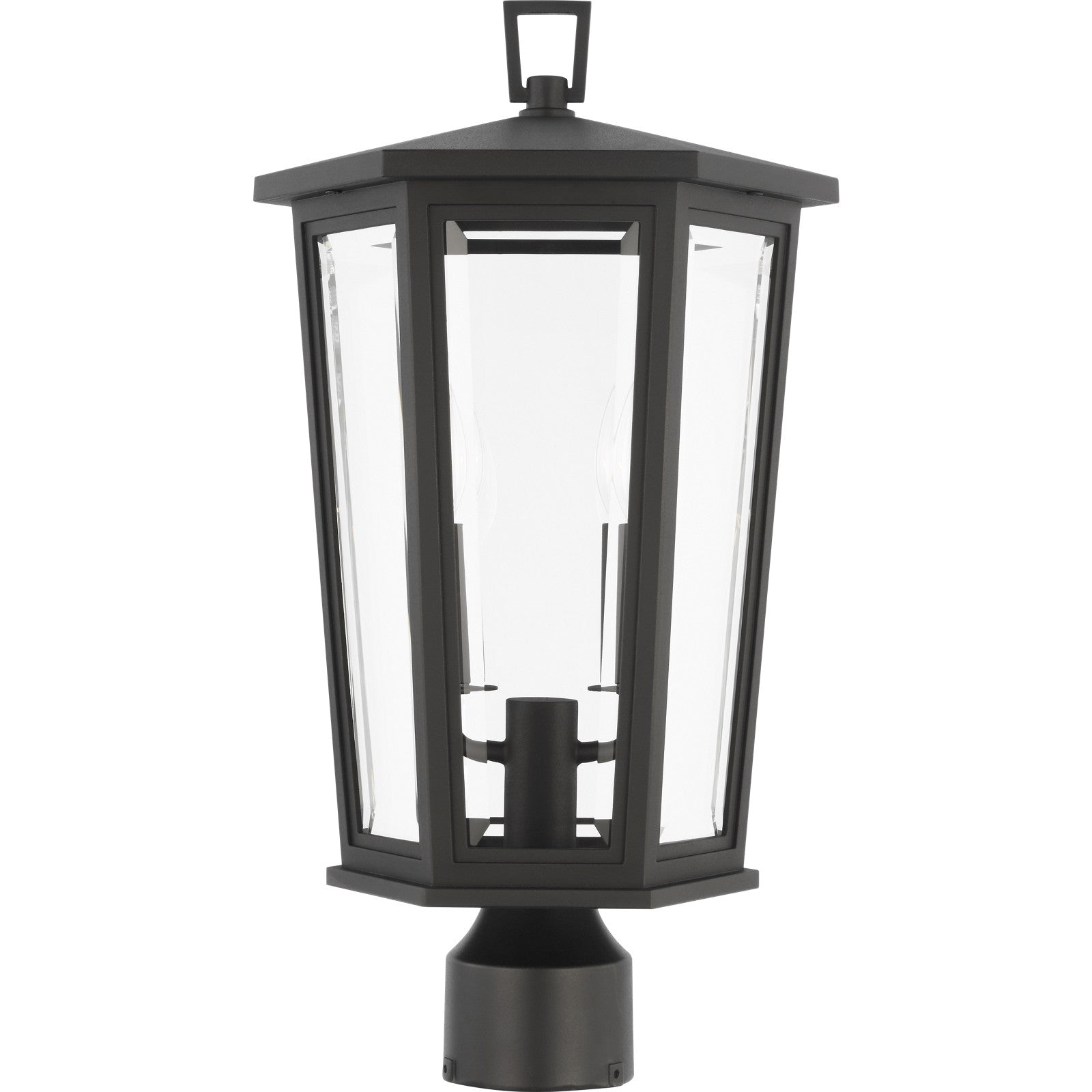 Witley Medium Post Lantern Textured Black - Visual Comfort Outdoor Lighting