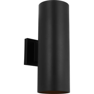 Outdoor Cylinders Medium Two Light Wall Lantern Textured Black - Visual Comfort Outdoor Lighting