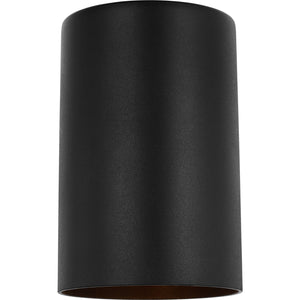 Outdoor Cylinders Medium One Light Wall Lantern Textured Black - Visual Comfort Outdoor Lighting