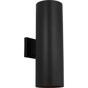 Outdoor Cylinders Large Two Light Wall Lantern Textured Black - Visual Comfort Outdoor Lighting