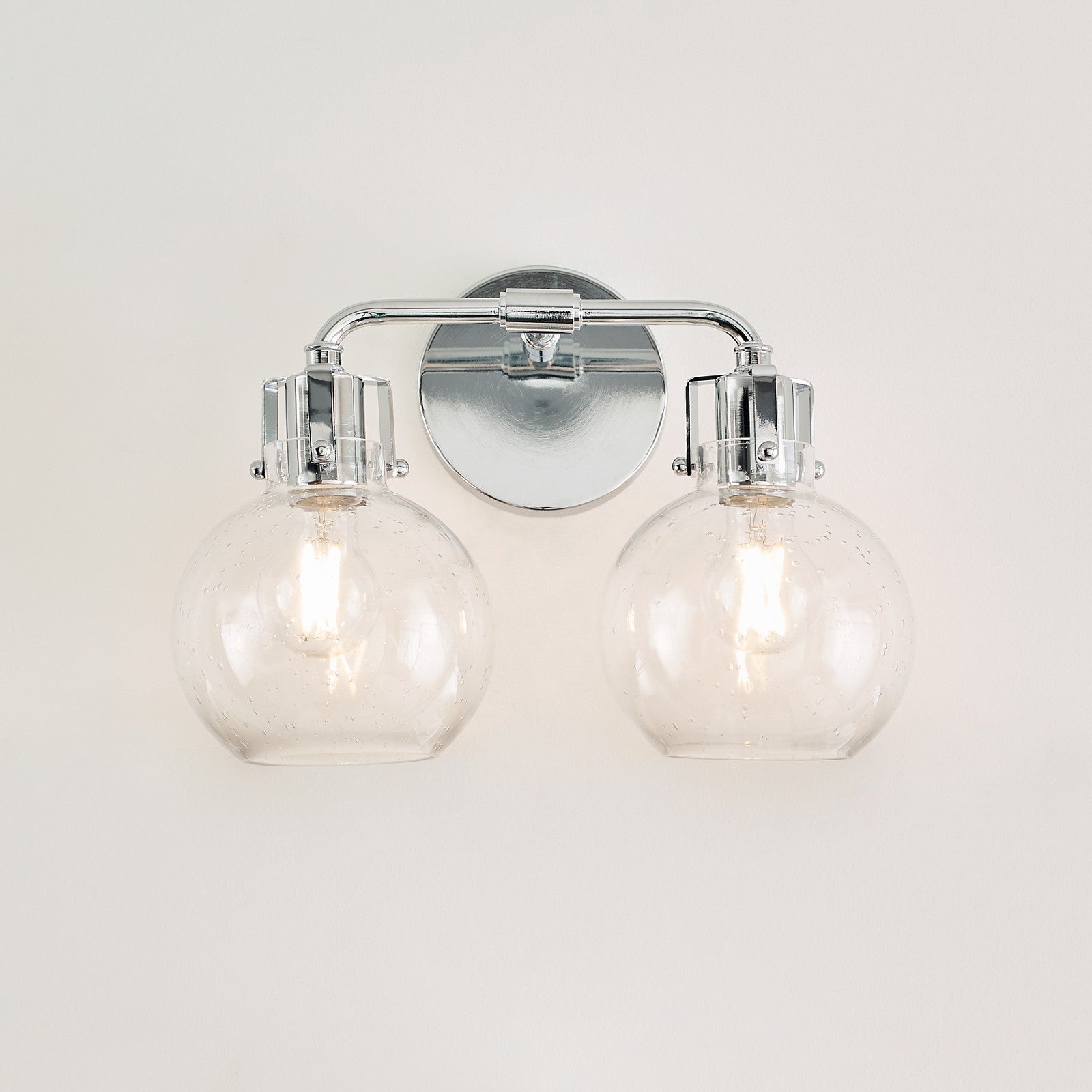 Clara 2 - Light Vanity in Polished Nickel/Textured Black - Visual Comfort Wall Lights