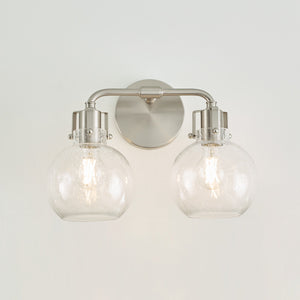 Clara 2 - Light Vanity in Polished Nickel/Textured Black - Visual Comfort Wall Lights