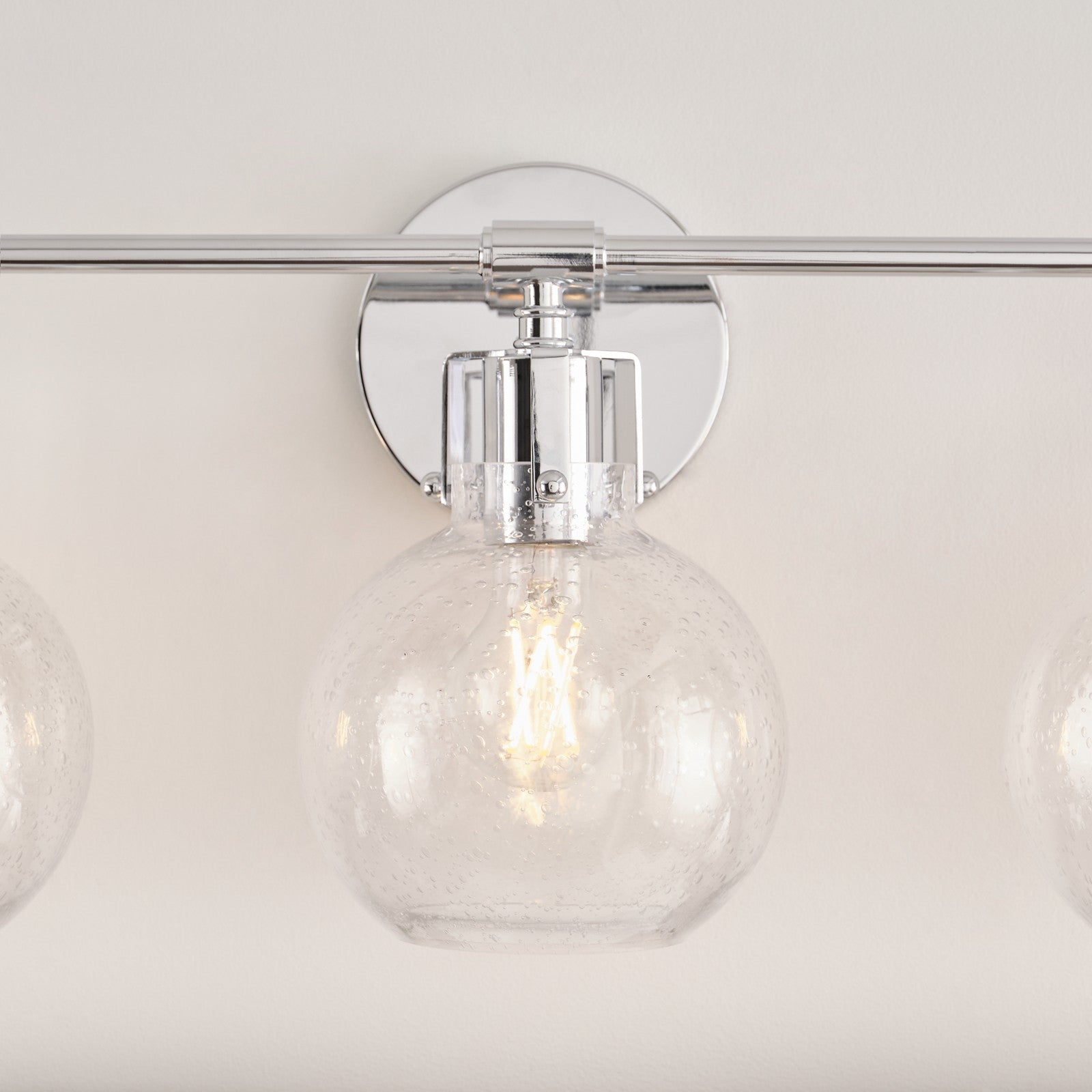 Clara 3 - Light Vanity in Polished Nickel/Textured Black - Visual Comfort Wall Lights