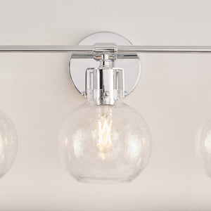 Clara 3 - Light Vanity in Polished Nickel/Textured Black - Visual Comfort Wall Lights