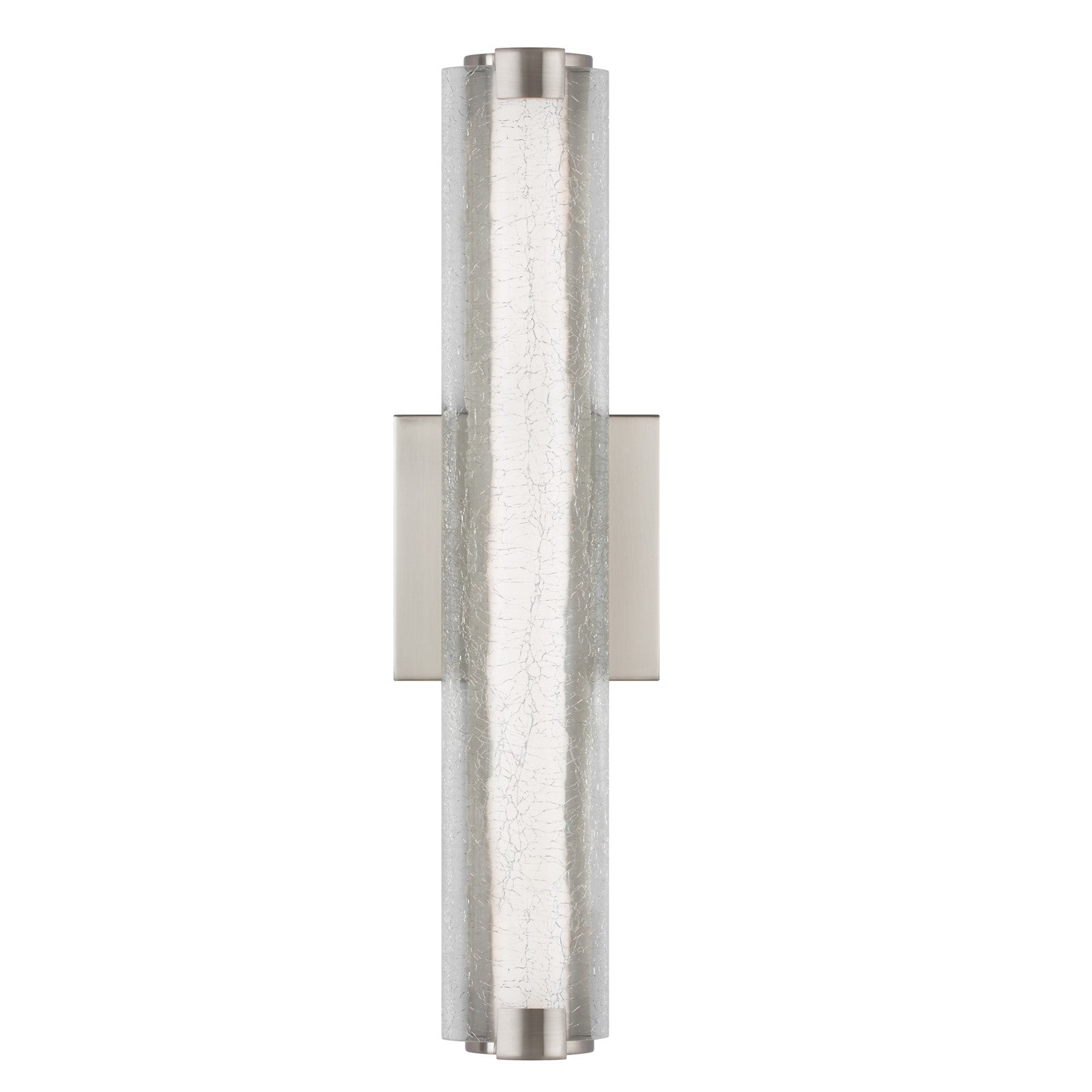 Cutler 18" Crackle Glass LED Sconce Satin Nickel Bulbs Inc - Visual Comfort Wall Lights