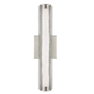 Cutler 18" Crackle Glass LED Sconce Satin Nickel Bulbs Inc - Visual Comfort Wall Lights