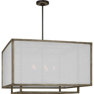 Brockway Extra Large Lantern Weathered Oak Wood - Visual Comfort Ceiling Lights