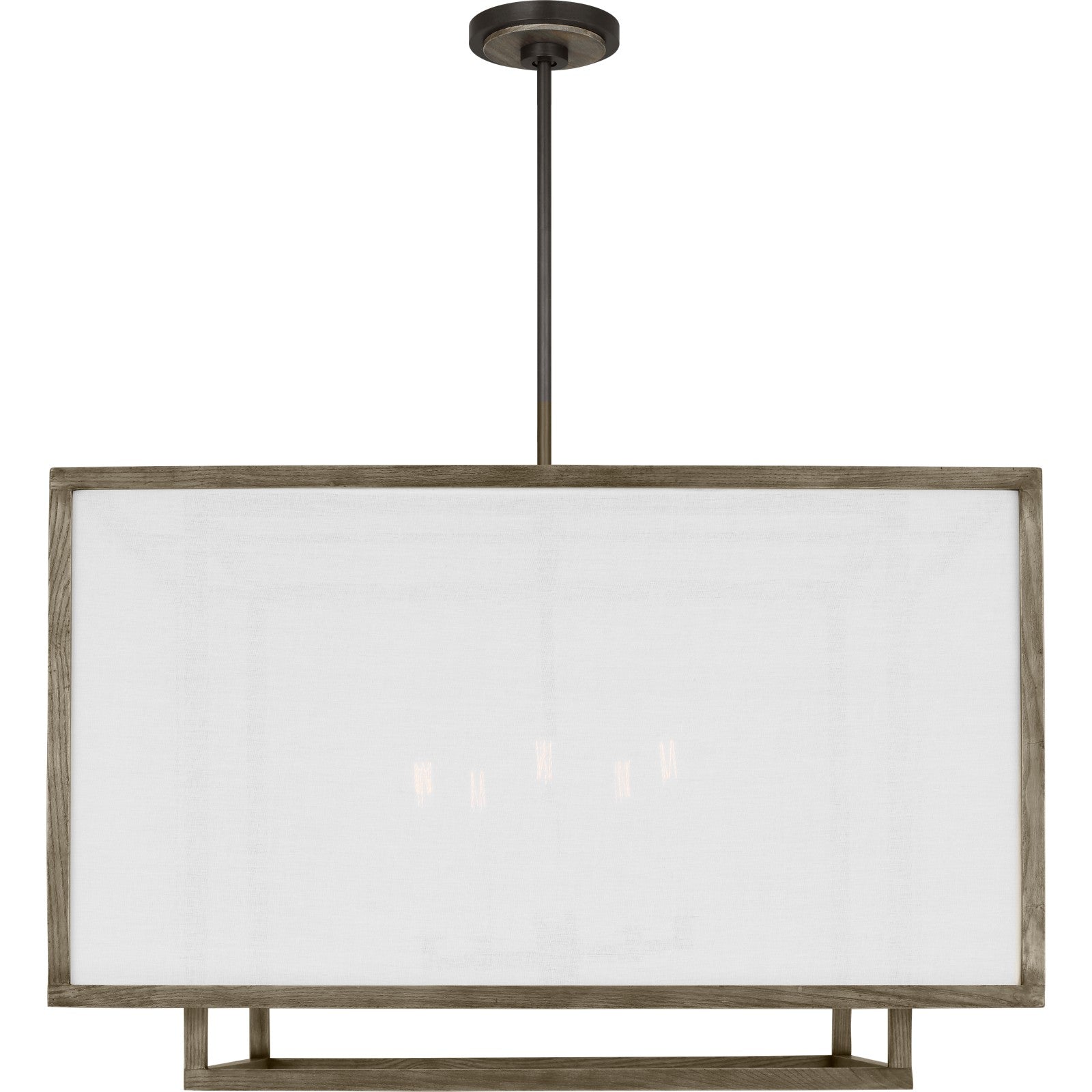 Brockway Extra Large Lantern Weathered Oak Wood - Visual Comfort Ceiling Lights