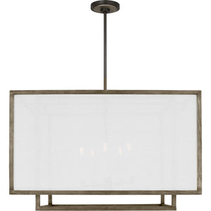 Brockway Extra Large Lantern Weathered Oak Wood - Visual Comfort Ceiling Lights