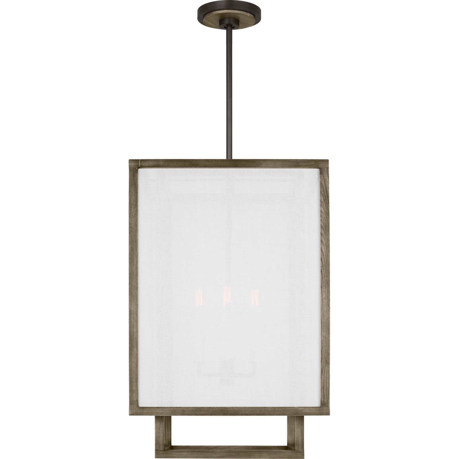 Brockway Medium Lantern Weathered Oak Wood - Visual Comfort Ceiling Lights
