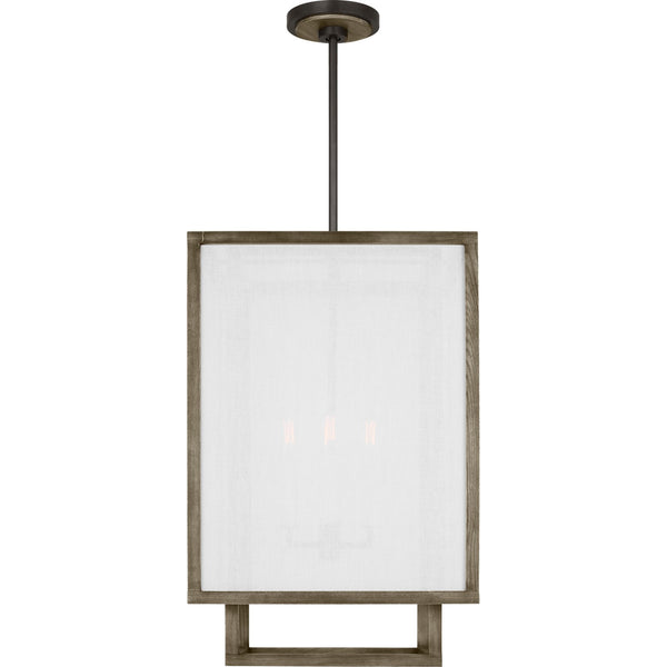 Brockway Medium Lantern Weathered Oak Wood - Visual Comfort Ceiling Lights