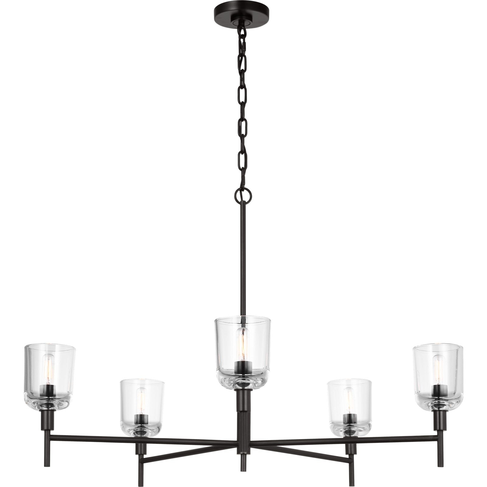 Hartley Large Chandelier Aged Iron - Visual Comfort Ceiling Lights