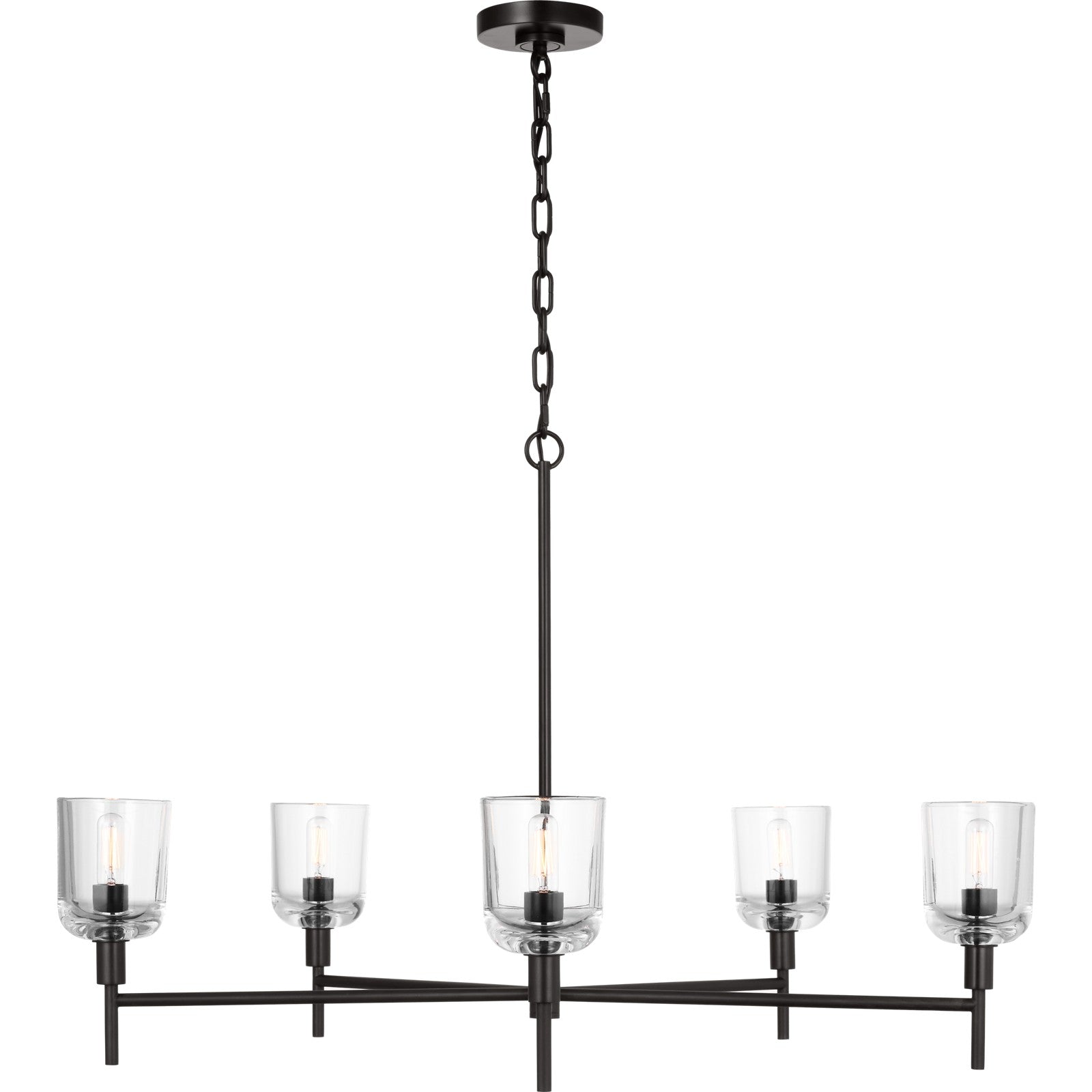 Hartley Large Chandelier Aged Iron - Visual Comfort Ceiling Lights