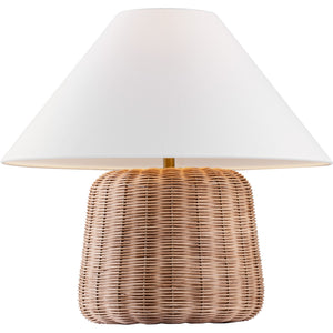 Dumar Medium Table Lamp Blonde Rattan - Visual Comfort Table Lamps
