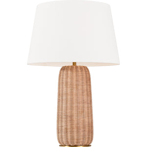Dumar Large Table Lamp Blonde Rattan - Visual Comfort Table Lamps