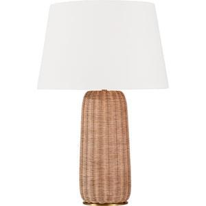 Dumar Large Table Lamp Blonde Rattan - Visual Comfort Table Lamps
