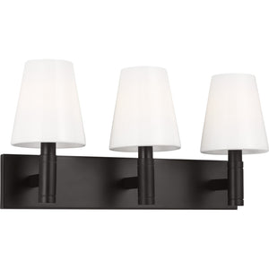 Beckham Classic 3 - Light Vanity in Polished Nickel - Visual Comfort Wall Lights