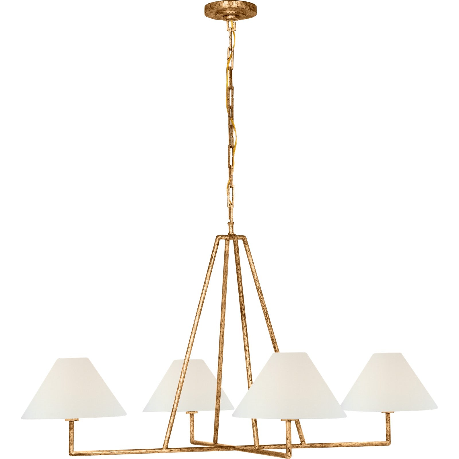 Ashton Extra Large Four Light Sculpted Chandelier - Visual Comfort Ceiling Lights