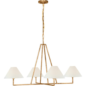 Ashton Extra Large Four Light Sculpted Chandelier - Visual Comfort Ceiling Lights