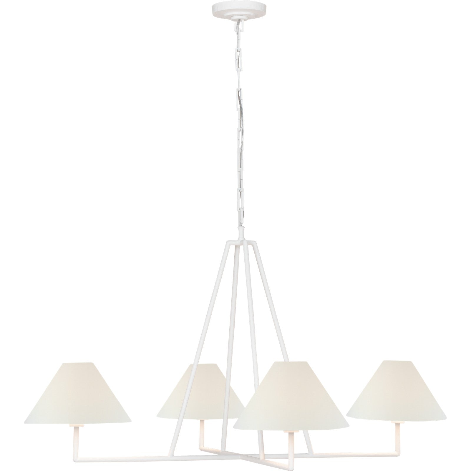 Ashton Extra Large Four Light Sculpted Chandelier - Visual Comfort Ceiling Lights