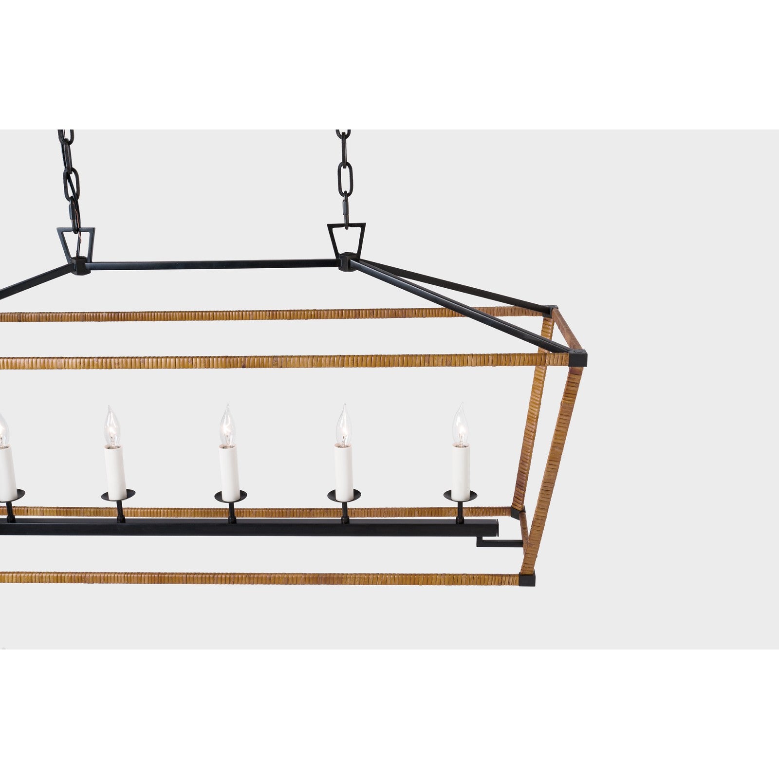 Darlana Medium Rattan Wrapped Linear Lantern - Visual Comfort Ceiling Lights