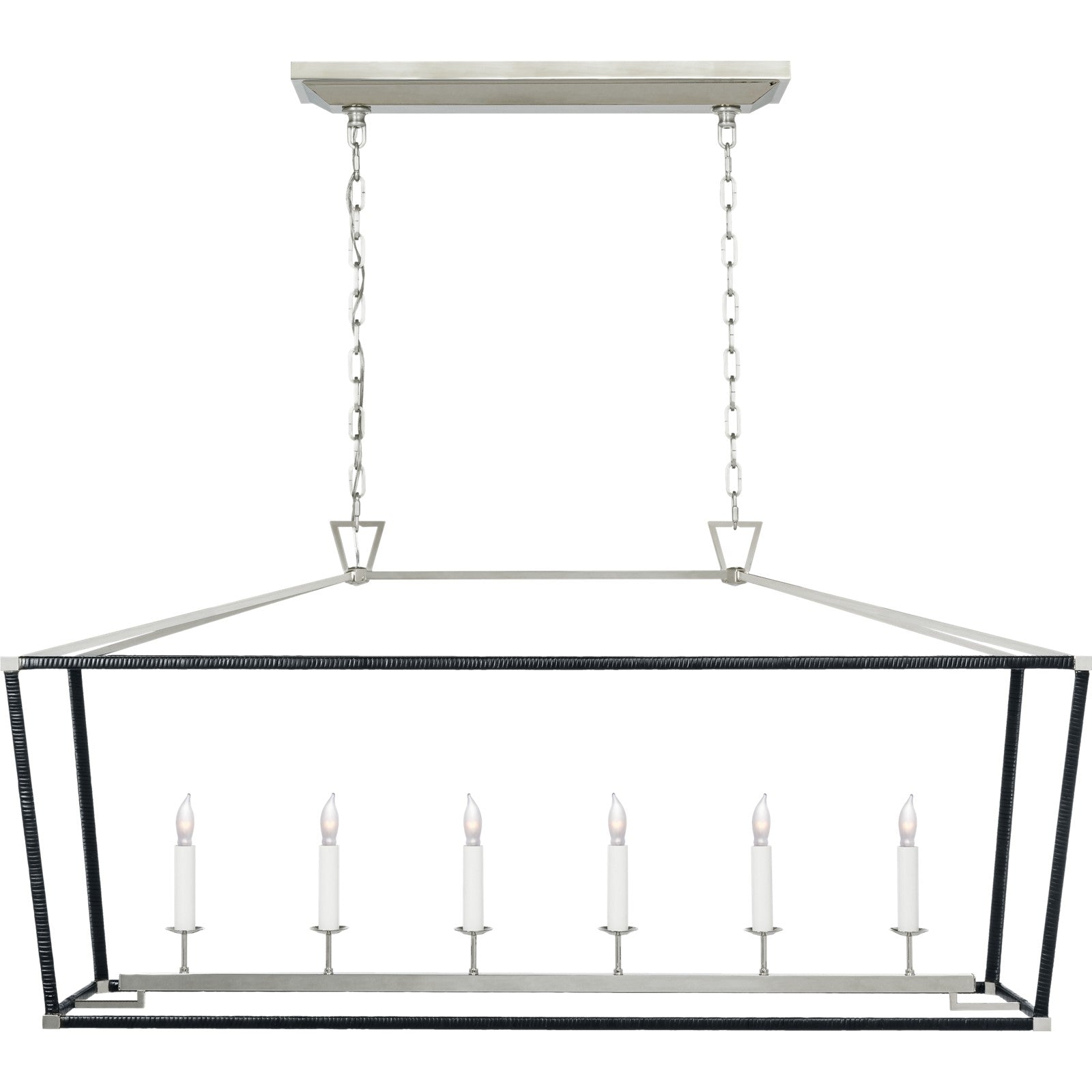 Darlana Large Rattan Wrapped Linear Lantern - Visual Comfort Ceiling Lights