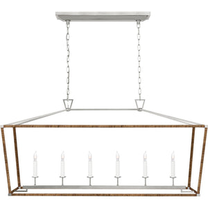 Darlana Large Rattan Wrapped Linear Lantern - Visual Comfort Ceiling Lights