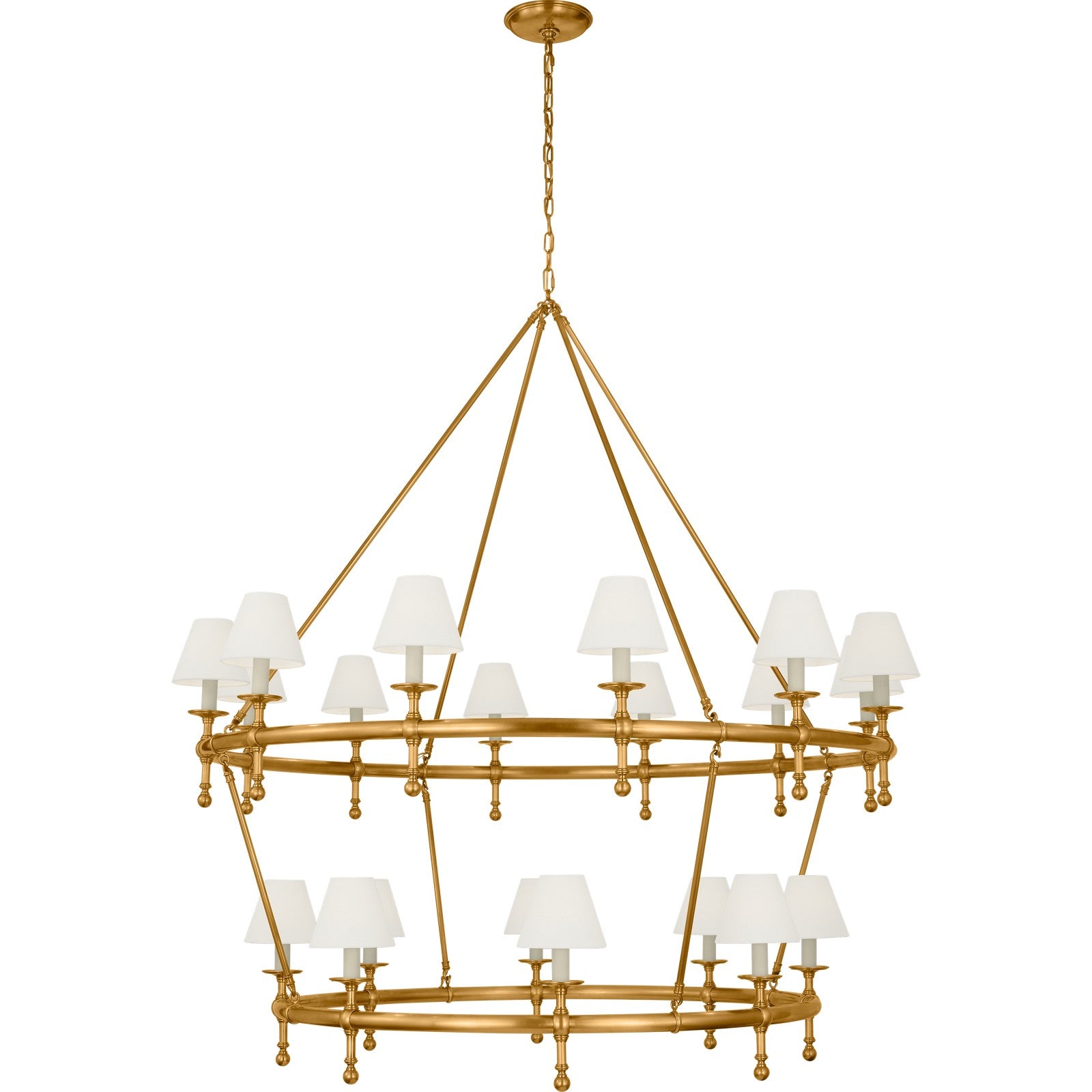 Classic 54" Two-Tier Ring Chandelier - Visual Comfort Ceiling Lights