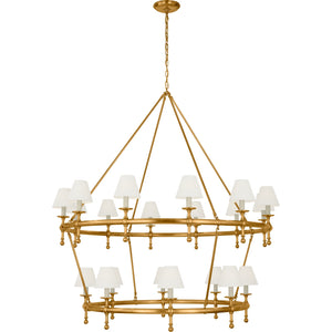 Classic 54" Two-Tier Ring Chandelier - Visual Comfort Ceiling Lights