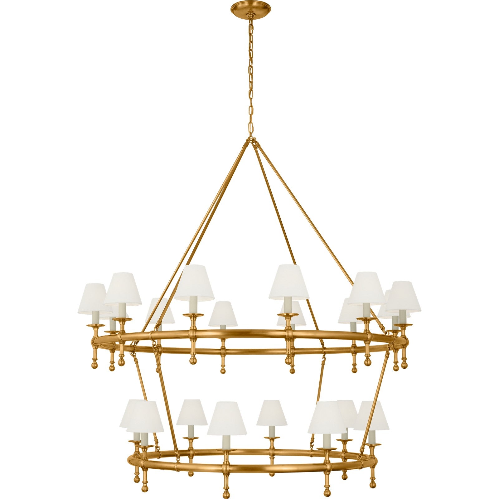 Classic 54" Two-Tier Ring Chandelier - Visual Comfort Ceiling Lights