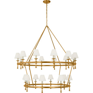 Classic 54" Two-Tier Ring Chandelier - Visual Comfort Ceiling Lights