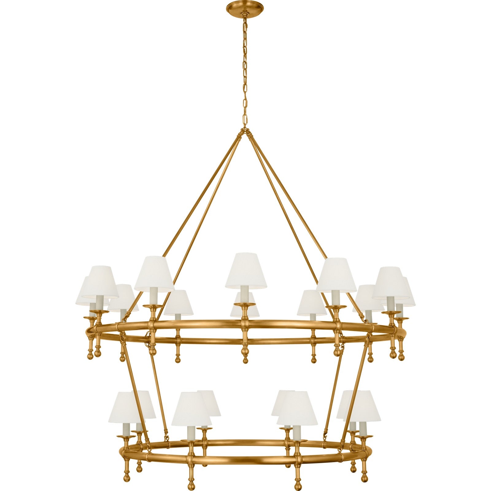 Classic 54" Two-Tier Ring Chandelier - Visual Comfort Ceiling Lights