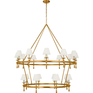 Classic 54" Two-Tier Ring Chandelier - Visual Comfort Ceiling Lights