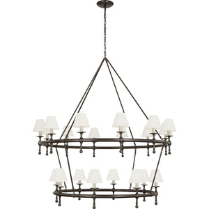 Classic 54" Two-Tier Ring Chandelier - Visual Comfort Ceiling Lights