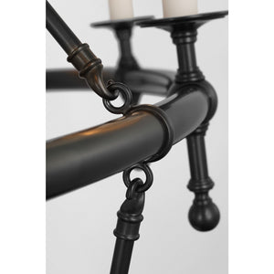 Classic 54" Two-Tier Ring Chandelier - Visual Comfort Ceiling Lights