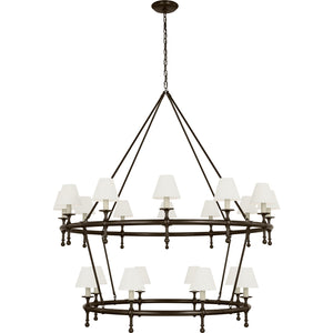 Classic 54" Two-Tier Ring Chandelier - Visual Comfort Ceiling Lights
