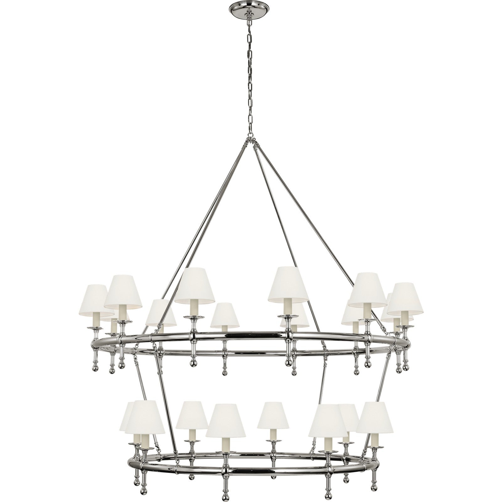 Classic 54" Two-Tier Ring Chandelier - Visual Comfort Ceiling Lights
