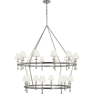 Classic 54" Two-Tier Ring Chandelier - Visual Comfort Ceiling Lights