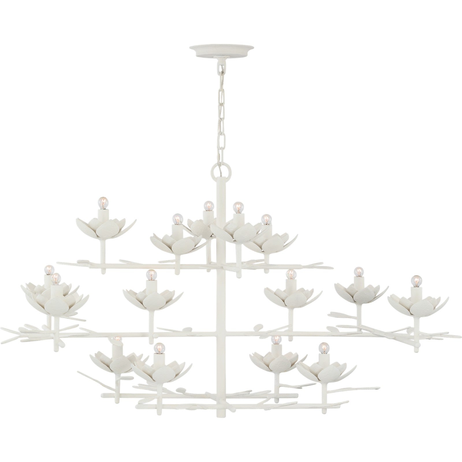 Clementine 48" Low Wide Tiered Chandelier - Visual Comfort Ceiling Lights