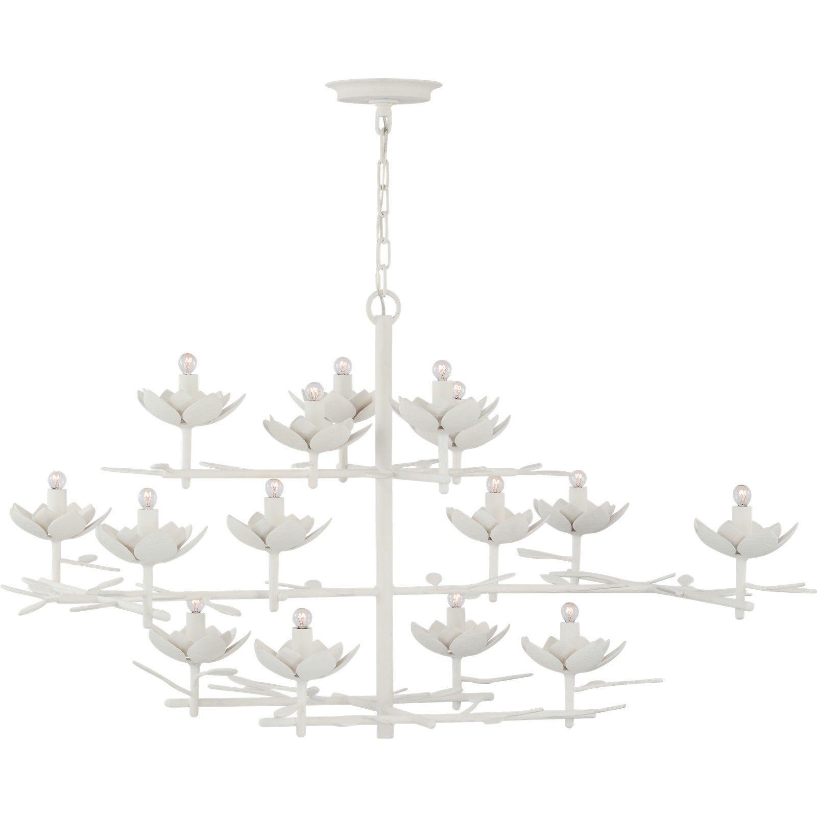 Clementine 48" Low Wide Tiered Chandelier - Visual Comfort Ceiling Lights