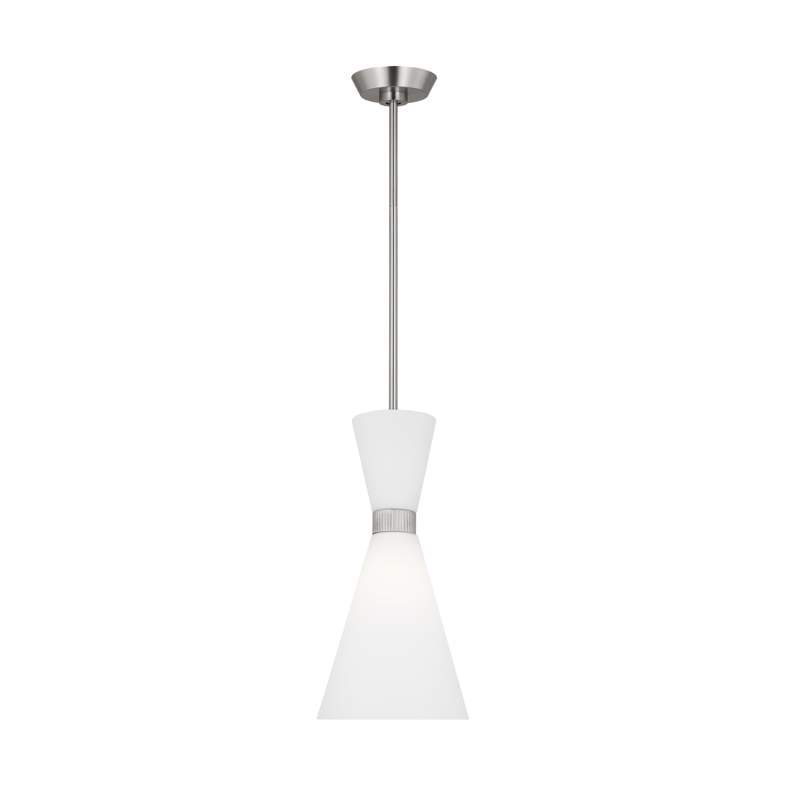 Belcarra Small Pendant Brushed Steel Bulbs Inc - Visual Comfort Ceiling Lights