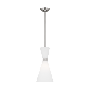 Belcarra Small Pendant Brushed Steel Bulbs Inc - Visual Comfort Ceiling Lights