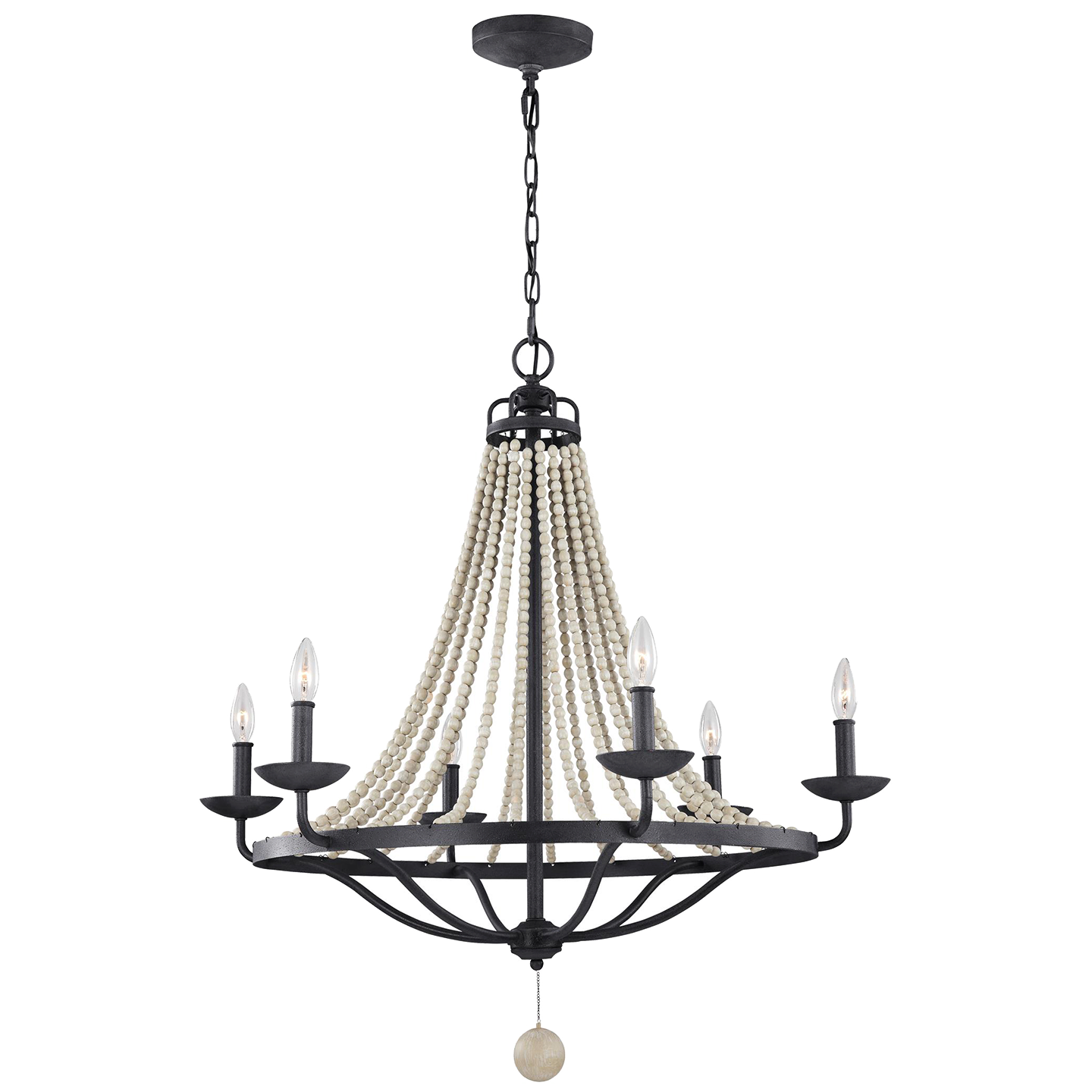 Nori Large Chandelier Dark Weathered Zinc / Driftwood Grey - Visual Comfort Ceiling Lights