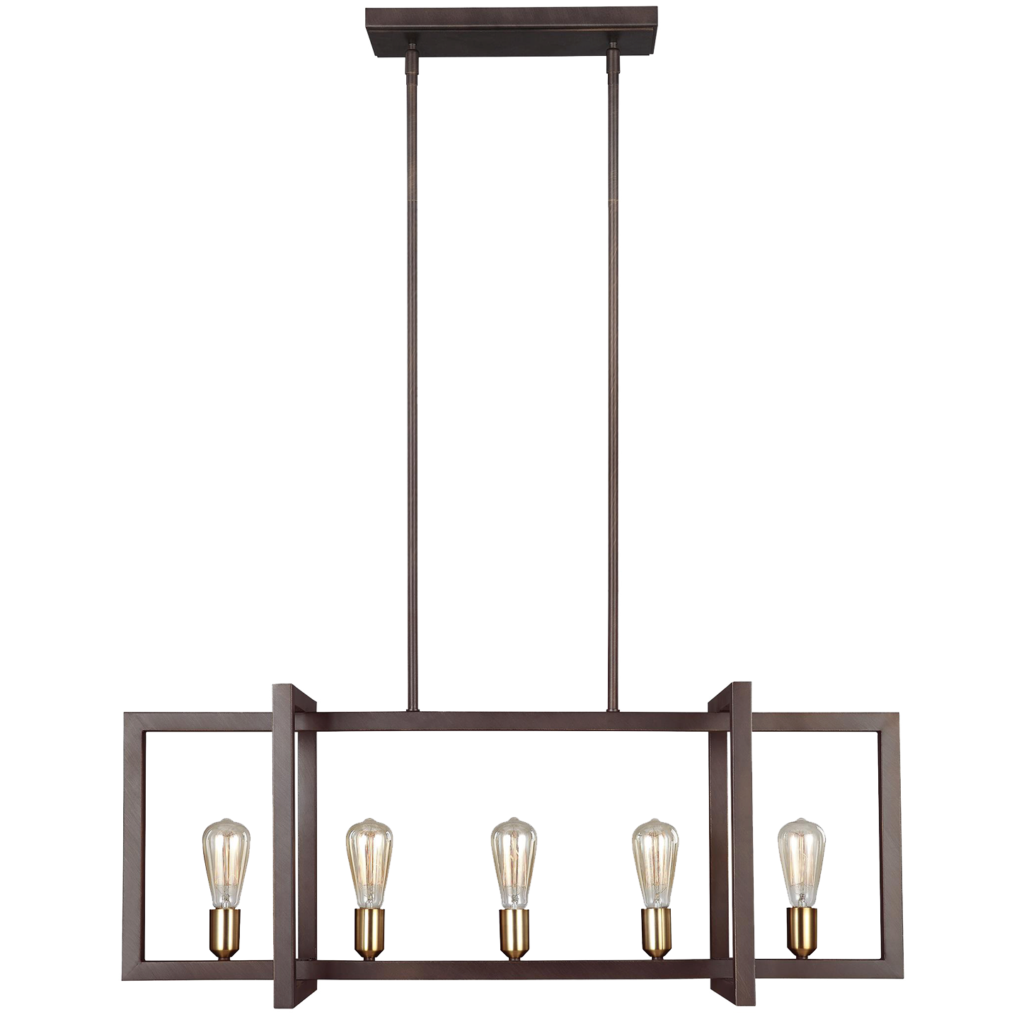 Finnegan Medium Linear Chandelier New World Bronze - Visual Comfort Ceiling Lights