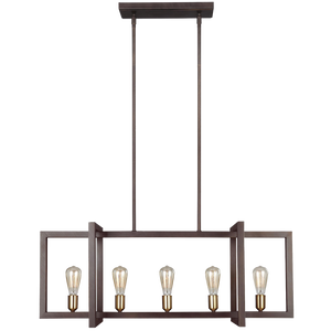 Finnegan Medium Linear Chandelier New World Bronze - Visual Comfort Ceiling Lights